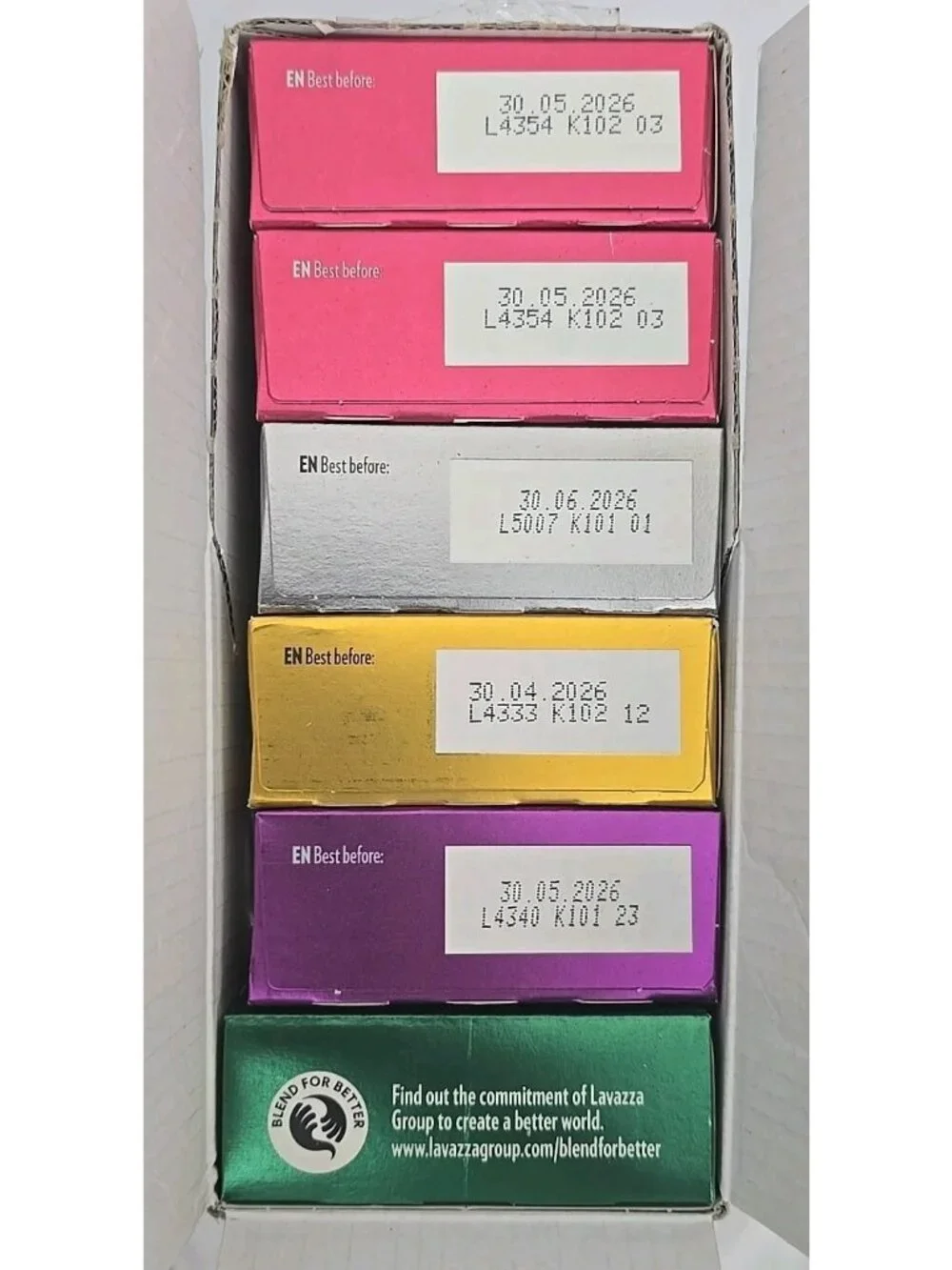 Lavazza Espresso Coffee Variety 6-PACK 60 Capsules Compatible with Nespresso